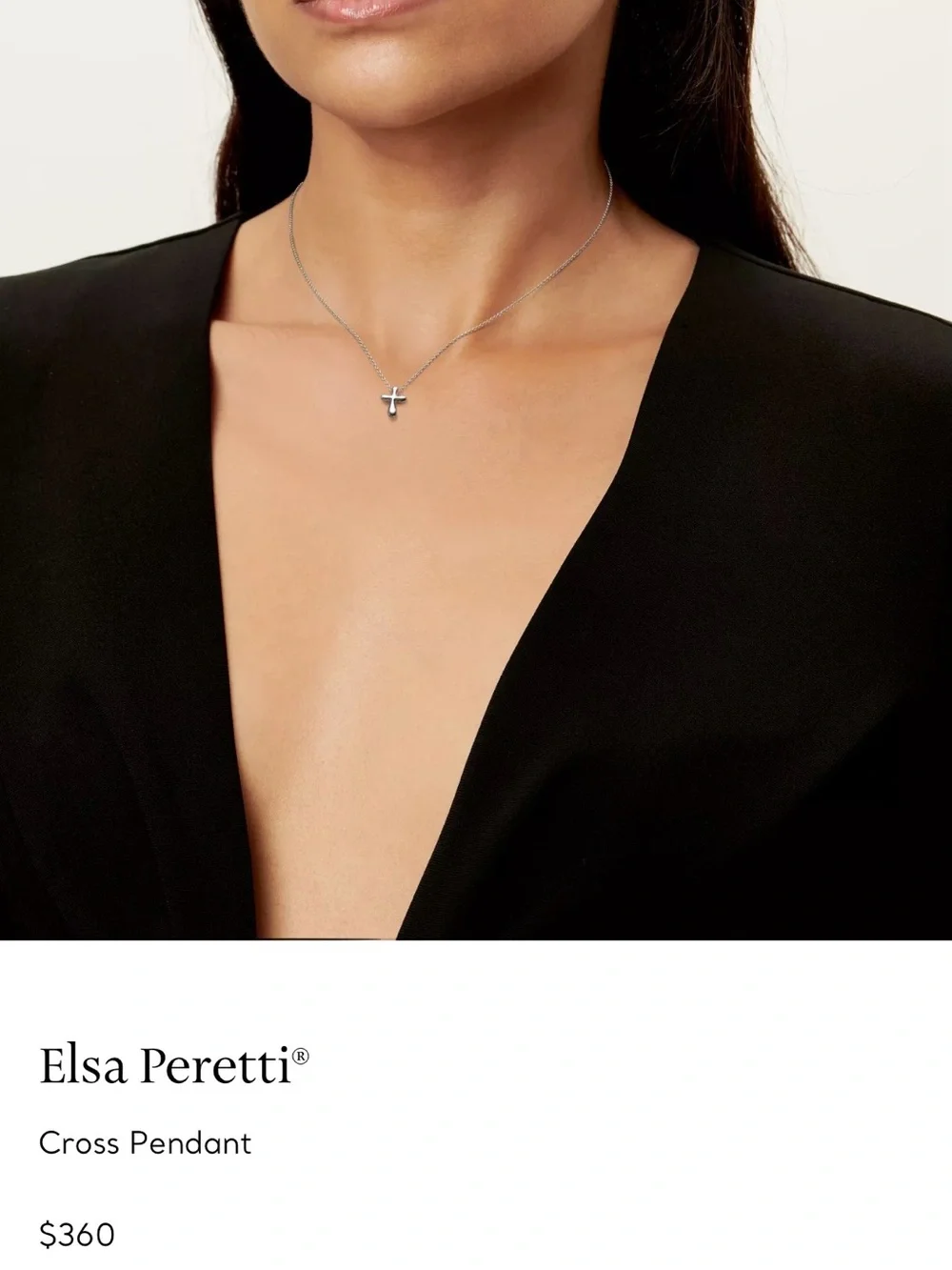 Tiffany & Co. Elsa Peretti Sterling Silver Smooth Cross Necklace - Silver - Picture 3 of 3